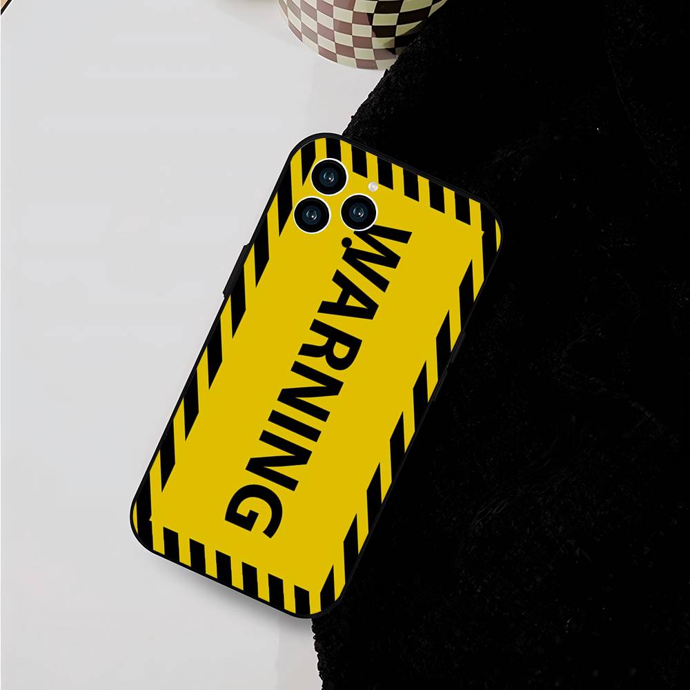 yellow warning For Iphone 17 Air 16 Pro Max 15 14 13 Full Cover Anti-Shock  MagSafe Cover