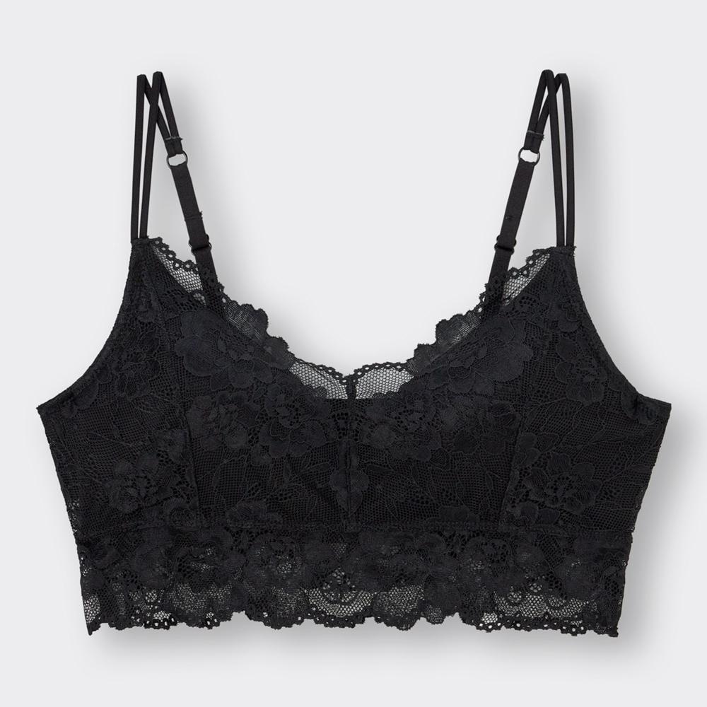 

Бюстгальтер с натуральной поддержкой GU, кружевной, без шнуровки