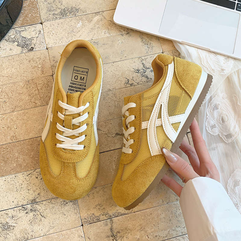 Casual Versatile Sports Shoes Retro Flat Red Board Shoes  New Spring and Summer Breathable Mesh German Training Shoes