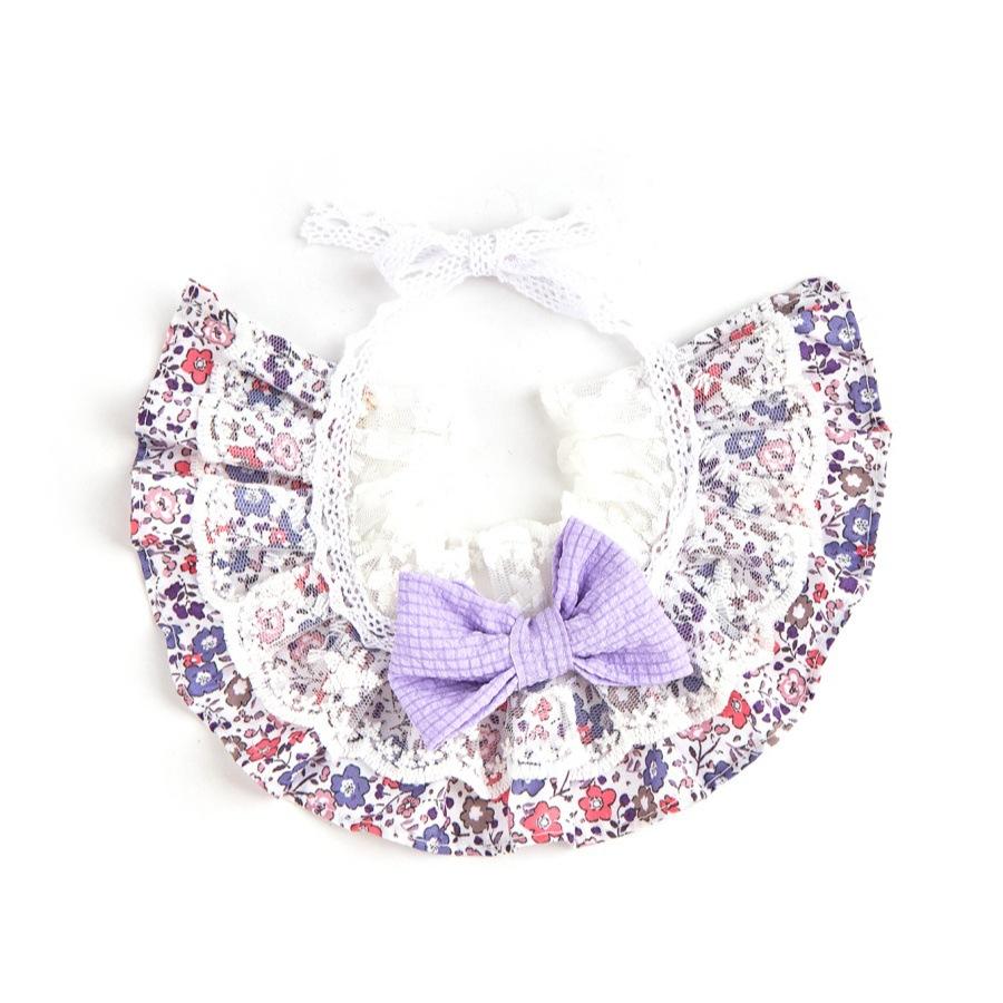Lace Bow Floral Pet Bib Saliva Towel For Cat Dog Neck Scarf