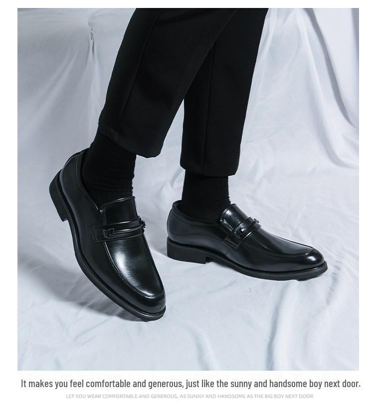 Men's Plus Size Leather Loafers: Versatile British Slip-On Shoes for Business, Formal Wear, Weddings, and Grooms
