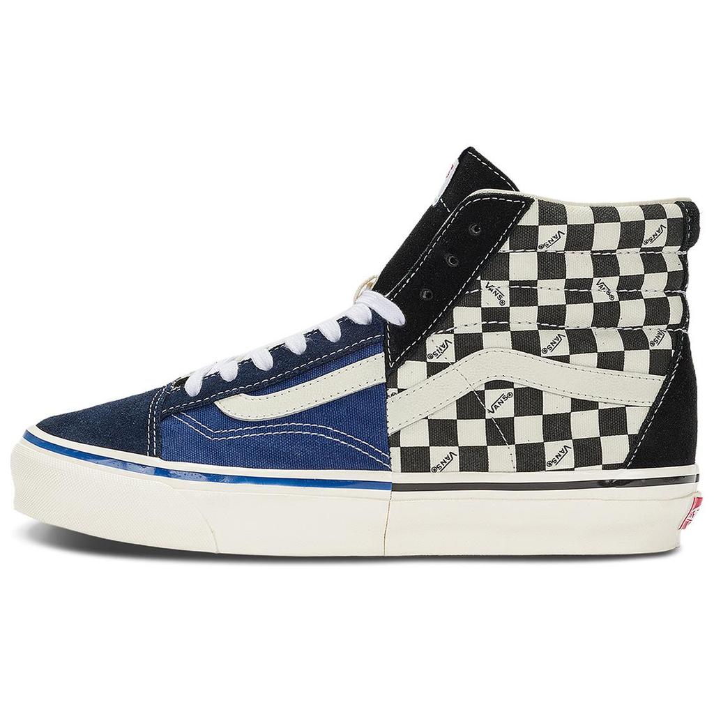 Vans Premium Clash the Wall Checkerboard - Black Blue Unisex Sneakers White VN000CNKBKC