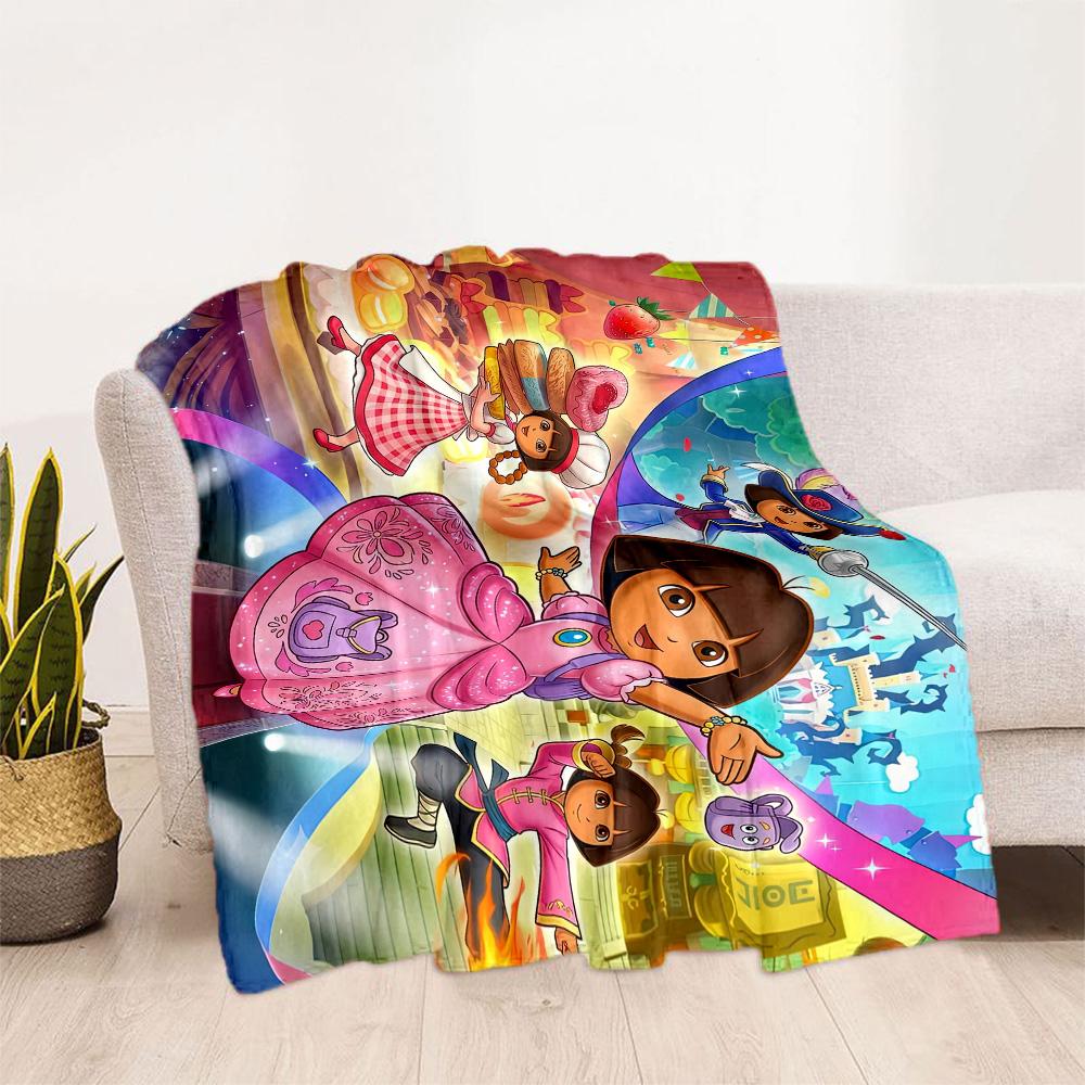 Dora Explorer Blanket Warmthful Decor Perfect for Sofa Office Bed Four Seasons Universal Digital Print Ideal Gift for Friends Family Couples Picnic