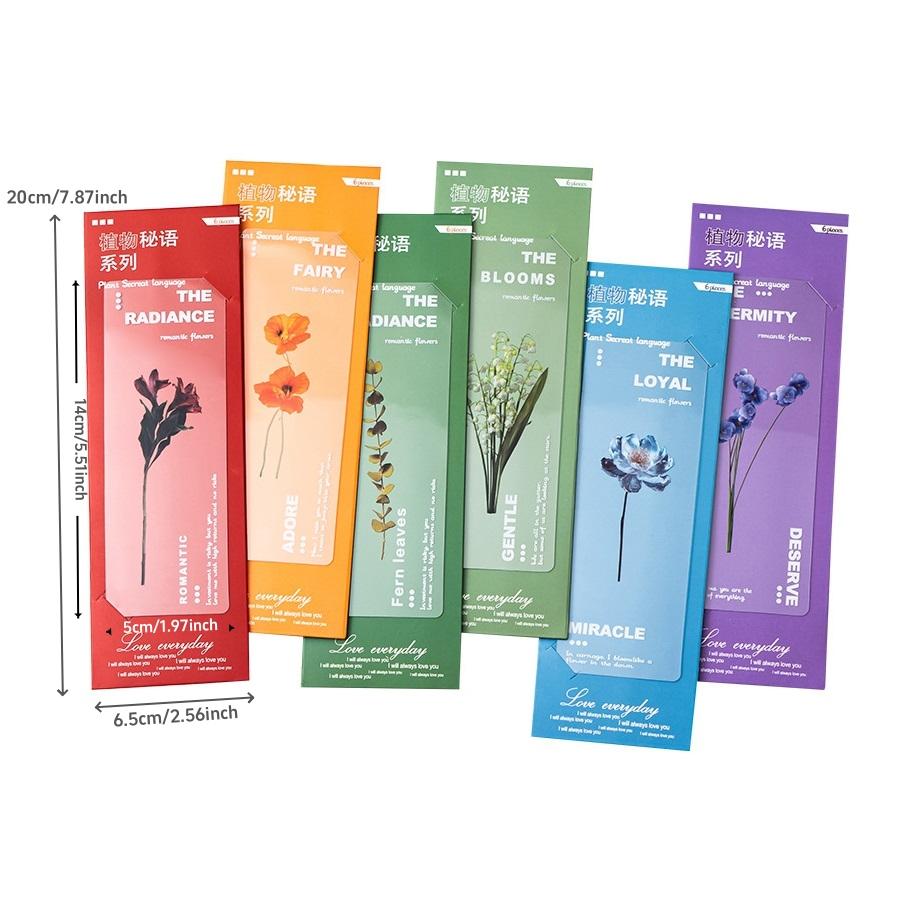 6 Stück Pflanzen Flüstern PVC Lesezeichen Set Natur Pflanzen Blumen Transparent Markierer Seite Notizhalter Schule Lesen Geschenk