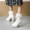 Women's High-heeled Short Boots Autumn and Winter New European and American Style Waterproof Table Thick-heeled Large-size Roman Short Boots