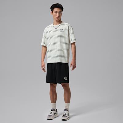 Jordan T Shirts Men's White/Black Crew Neck