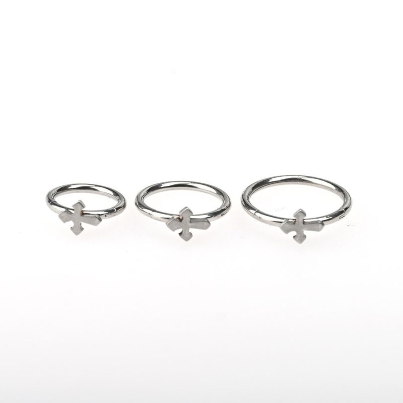 Raccon Raccoon Cross Seamless Ring Titanium Steel Lip Ring Buckle Ear Bone Stud Fashion Sexy Ins Piercing Jewelry