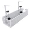 Under Desk Cable Management Tray Carbon Steel Side Round Hole Trapezoidal Desk Cord Organizer for Study Office White