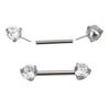 Newest Fashion Titanium Threadless Push In Nipple Barbell With Prong Set CZ Ends Push Pin Style Piercing  Body Jewelry