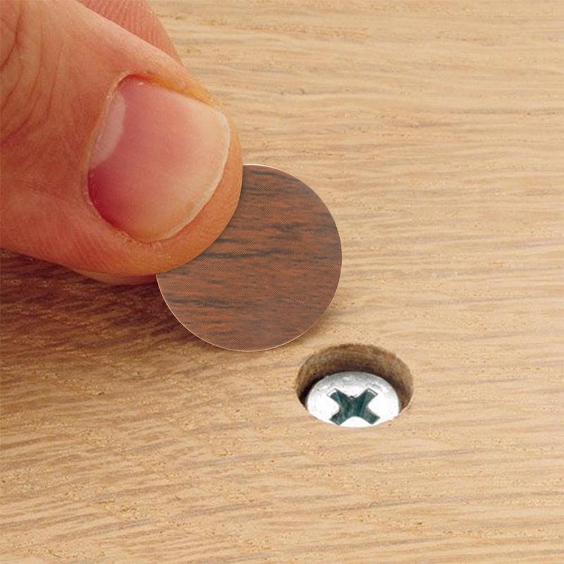 54 Pcs/Sheet 21MM Self Adhesive Sticker Screw Hole Sticker Screw Ugly Cover Paper Wood Craft 3 in 1 Screw Hole Covers for Desk