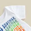 Big Sister Little Brother Outfits Short Sleeve Girl T-Shirt + Newborn Boy Romper Set Matching Clothes