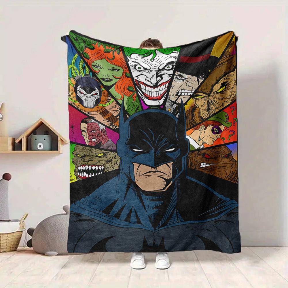 1pc Batman Flannel Throw Blanket Lightweight Soft Warm All Season Blanket for Sofa, Bed, Travel, Camping L1024184