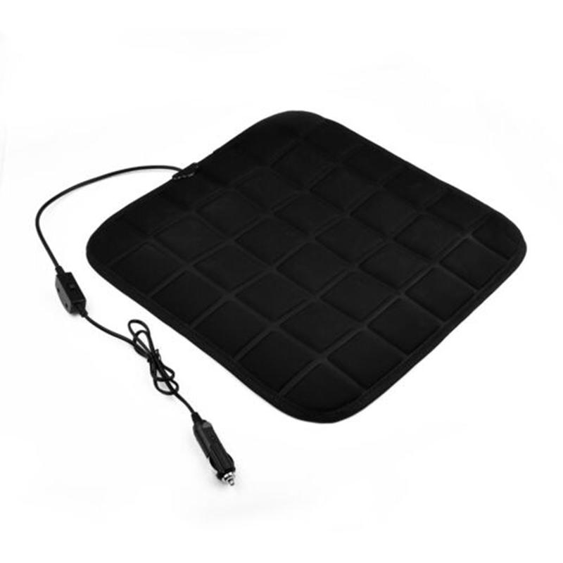 12V/24V New Fast Heated Black /Gray Car Seat Pad Cushion Cover Heating Heater Warm Heated Cold Winter Universal