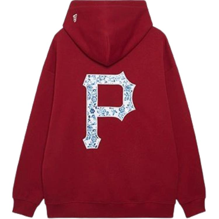 New Era Blue And White Porcelain Series FW24 Pittsburgh Pirates Loose Fit Graphic Print Drawstring Hoodie Unisex hoodies 14385191
