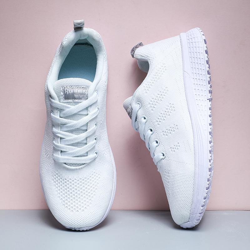 fashion 2024 Trendyol Four Seasons Mesh Shallow Mouth Round Toe Flat Sneakers Comfortable Breathable Casual Sport Women's Shoes