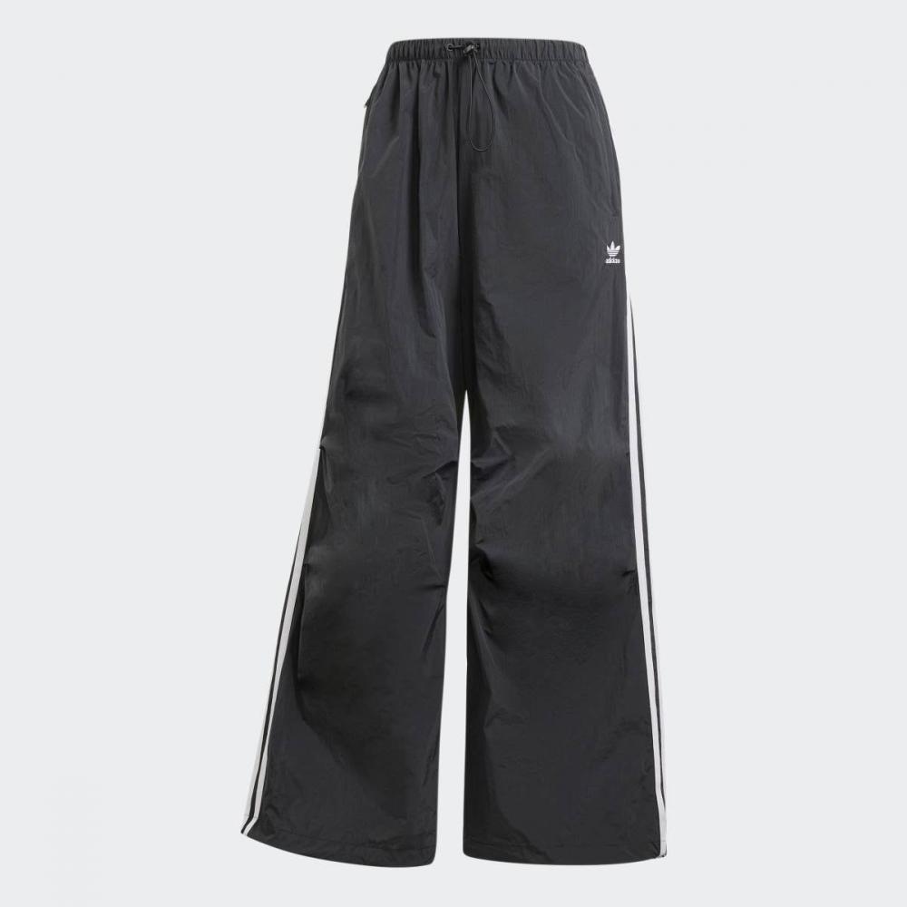 Adidas 3 Stripe Woven Parachute Pants Loose Fit Black  Iy7251 