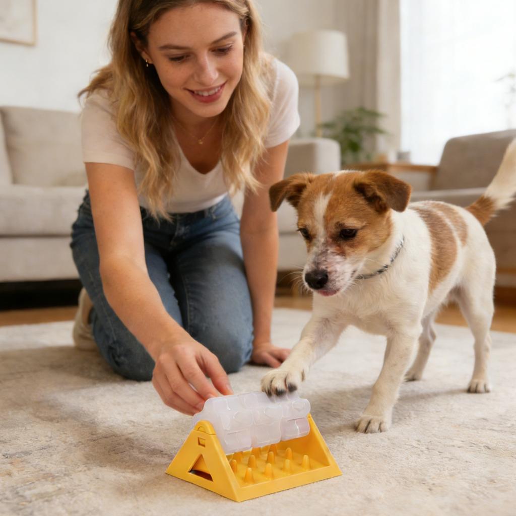 Interactive Rotating Slow Feeder Toy For Dogs & Cats – IQ Training & Puzzle  Dispenser