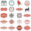 45 Cartoon Christmas Decoration Strips Doodle Stickers Suitcase Pen Guitar Notebook Waterproof Hot Holiday Stickers