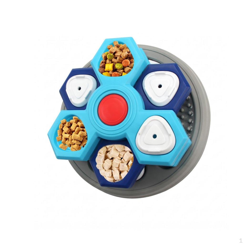 Rotating Treat Puzzle Slow Eating Dog Feeder 9 Removable Lids Dispensing Toy for Dogs