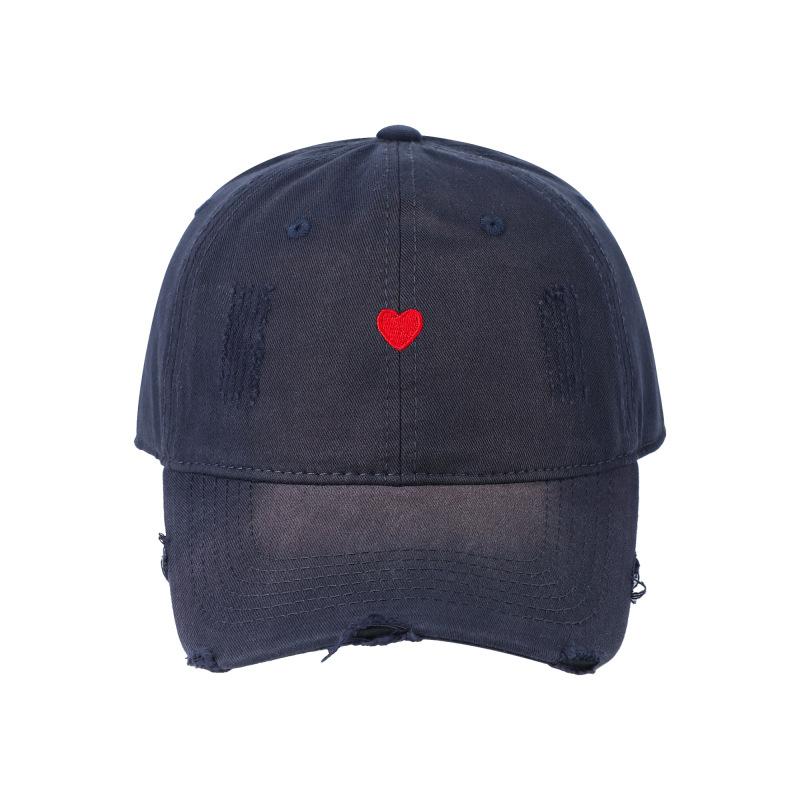 Spring Summer Ins Korean Trendy Cotton Sun Baseball Cap Women Japanese Small Fresh Face Small Love Heart Embroidery Baseball Cap