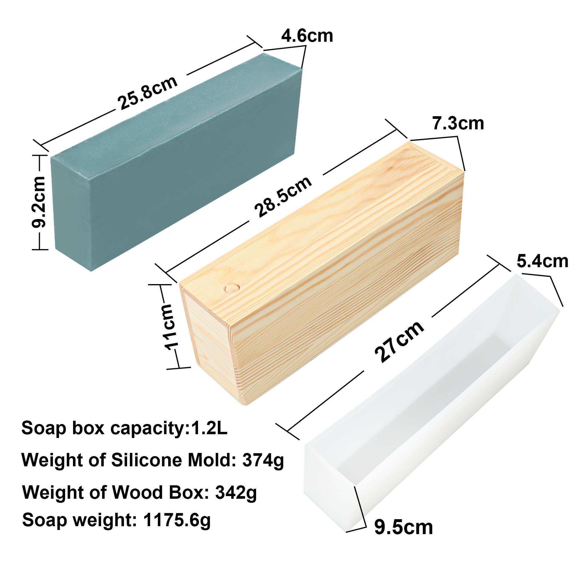 

2.5/5L Square Rectangle Soap Making Mold Wooden Box Silicone Liner DIY 8KG Soap Mold With Wooden Box 8000ml Wood Soap Mould