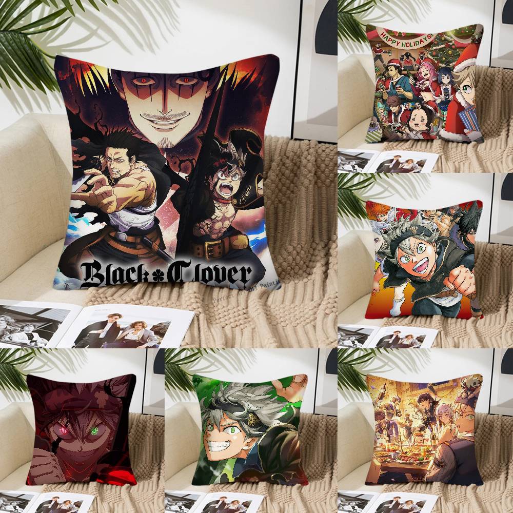 Animation BBlack Clover Pillow Case Fashion Square Pillowcase Bedroom Sofa Room Ins Decoration Leisure