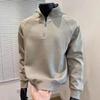 Herren Kapuzenpullover mit halbem Reißverschluss und Stehkragen, Patchwork, Trendiger Lässiger Langarm für Herbst/Winter 2025