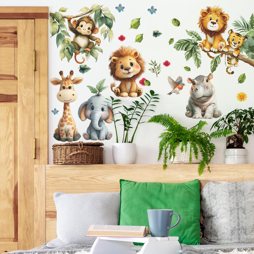Decorative Stickers for The Bedroom and Dormitory Walls of The Little Animals In The Cartoon Forest