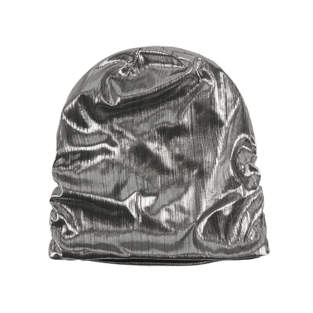 Solid Color Metal Color Hat Elastic Sleeping Night Cap Simple Pullover Cap  Streetwear