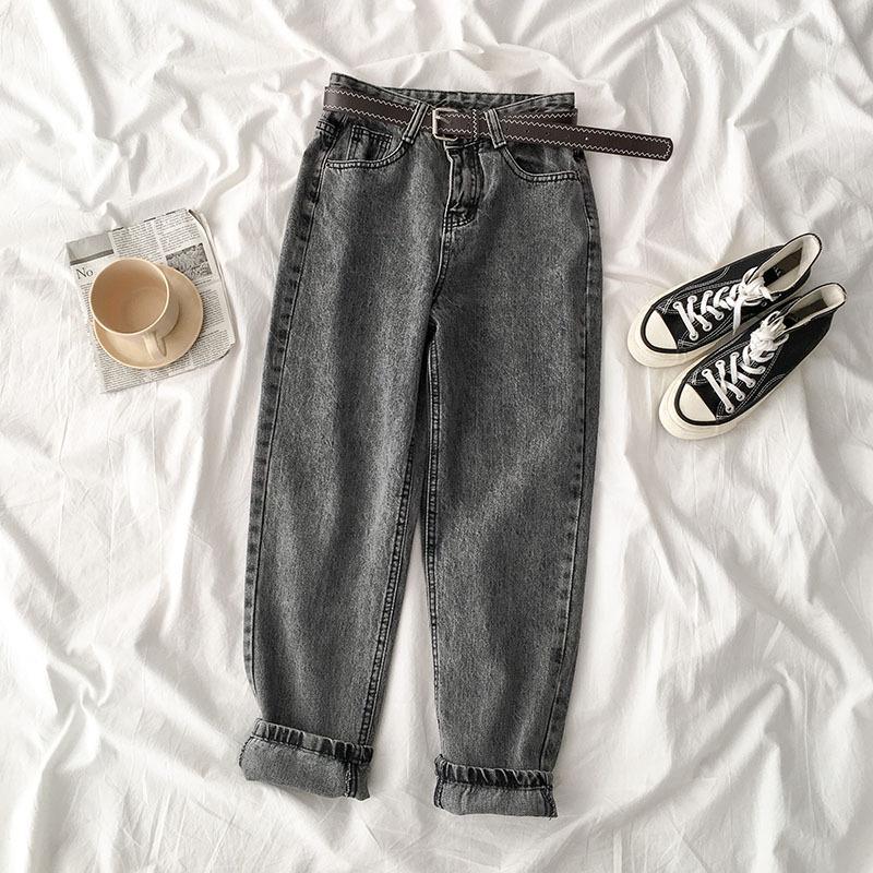 High-Waisted Women's Loose Straight Jeans - Elastic Slimming Harem Style (Spring/Autumn 2021)