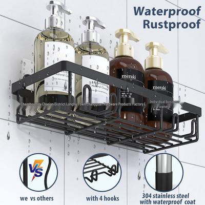 Wall-Mounted No-Drill Bathroom Shelf & Shower Organizer
