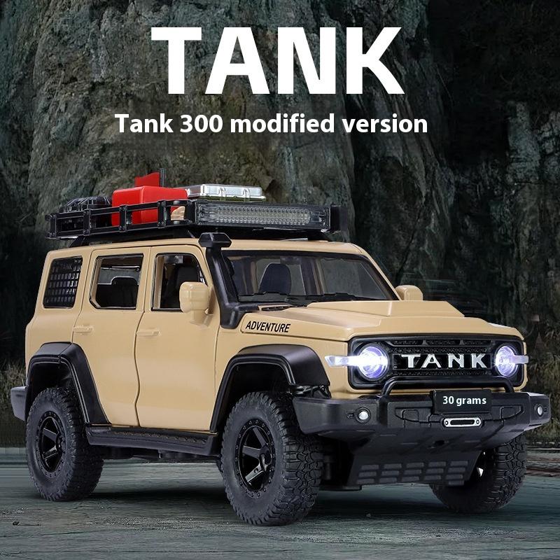 1:24 TANK 300 Modified Version Of Off-road Vehicle Alloy Car Diecast Model Simulation Collect Model Children Birthday Toy Gift