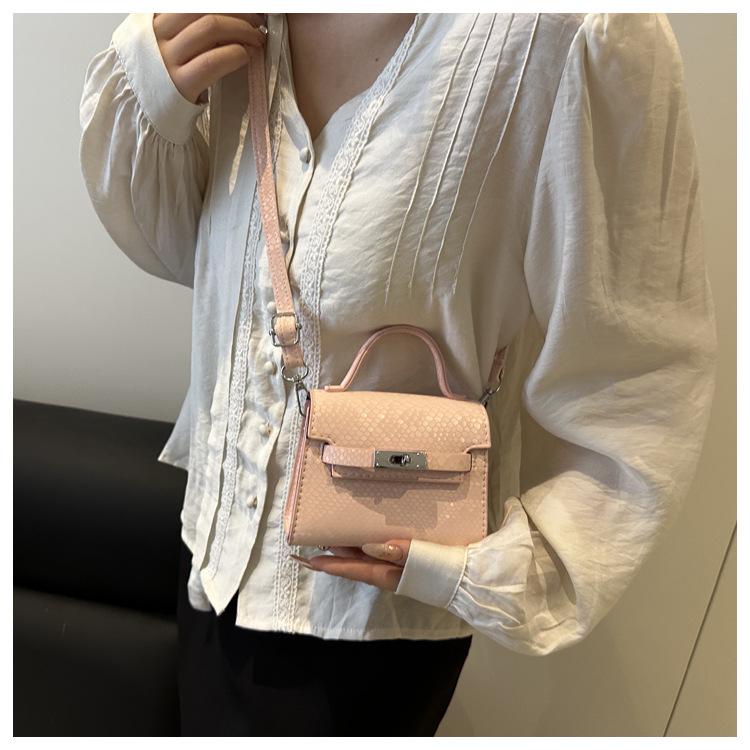 Texture Casual Retro Large Capacity Lock Buckle Handheld Crossbody Small Square Bag For Women