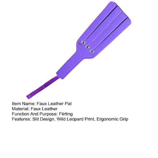 Faux Leather Pat Racket with Rivet Reinforcement Metal Rivets Slit Design Wild Leopard Print Comfortable Grip Imitation Leather Racket