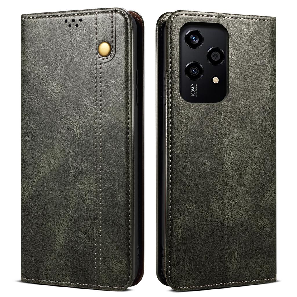 For Honor 200 Lite Case Folio Leather Phone Cover with Card Holder Crazy Horse Texture