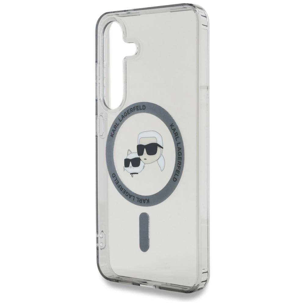 Karl Lagerfeld Button Case Karl & Choupette Heads Printed Logo Magsafe For Samsung Galaxy S25 Black