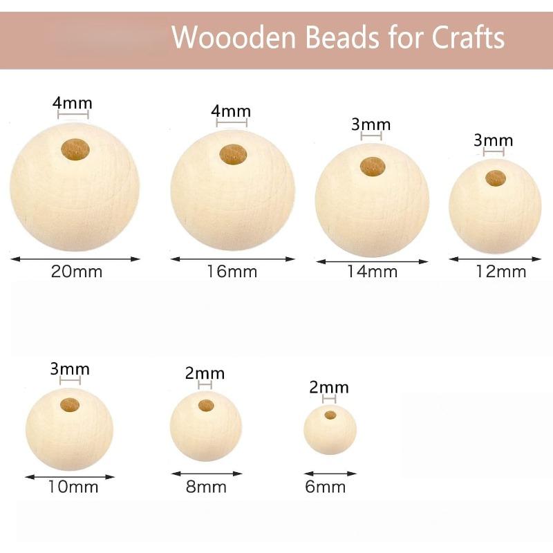 100pcs Wooden Beads for Crafts Unfinished Natural Wood Bead for Garland Macrame Jewelry Making DIY Farmhouse Decor