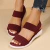 Lucyever Elastic Knitted Platform Sandals Women Summer Slip On Wedge Sandles Woman Lightweight Non Slip Sandalias Mujer 2024