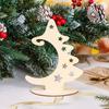 Wood Slices with Stand Natural Unfinished Christmas Wooden Tree Star Crafts for Christmas Ornaments