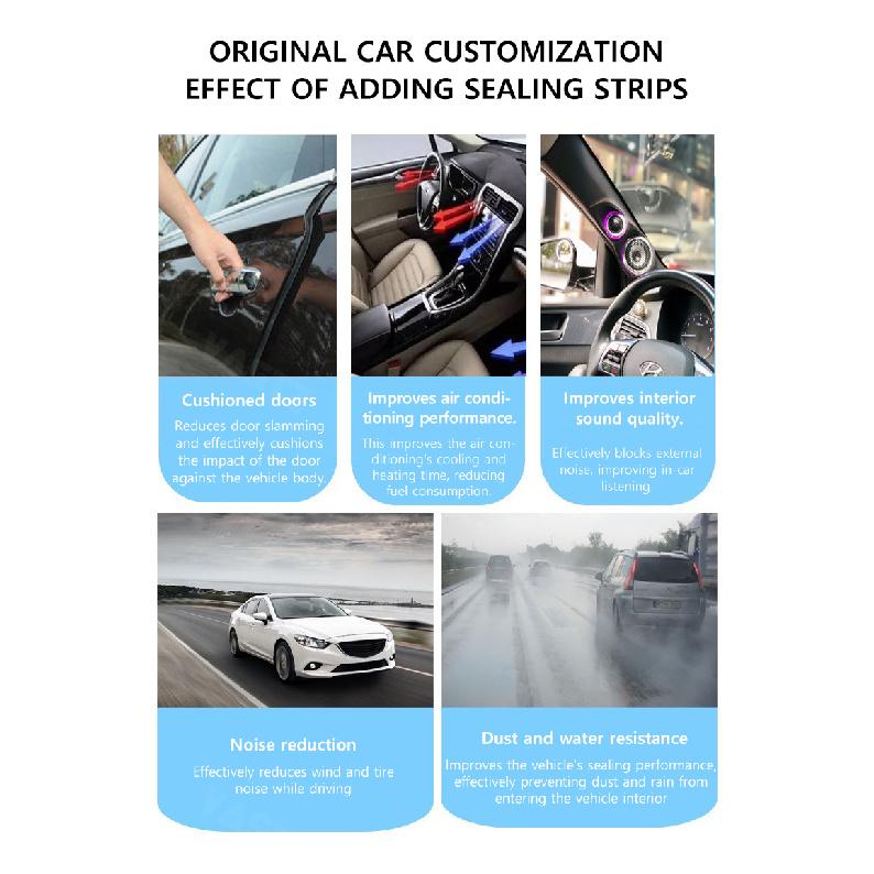Sound Insulation Dustproof Sealing Strips For BYD Dolphin Rubber Hood Trunk Car Door A B Pillar Wear - Resistant Sealing Cotton Heat Shields 2