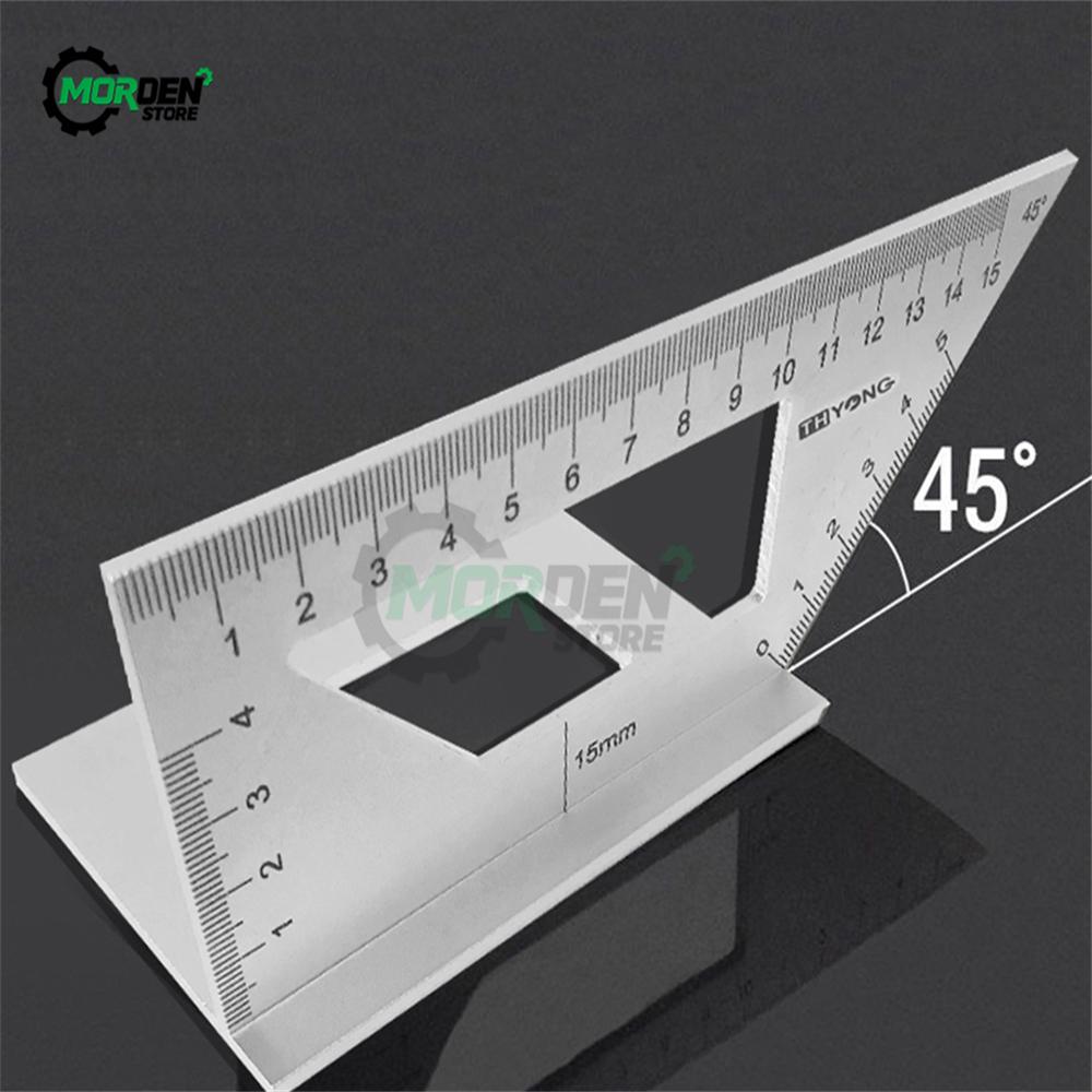 Aluminum Woodwork Scriber T Ruler Multifunction Square 11/91 Degree Gauge Angle Ruler Measuring Woodworking Tool