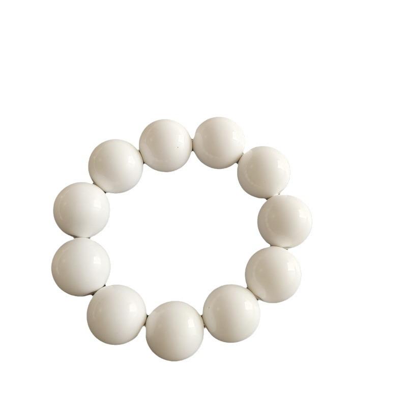 Vintage Weißes Perlen Schmuckset: Halskette, Armband & Ohrringe