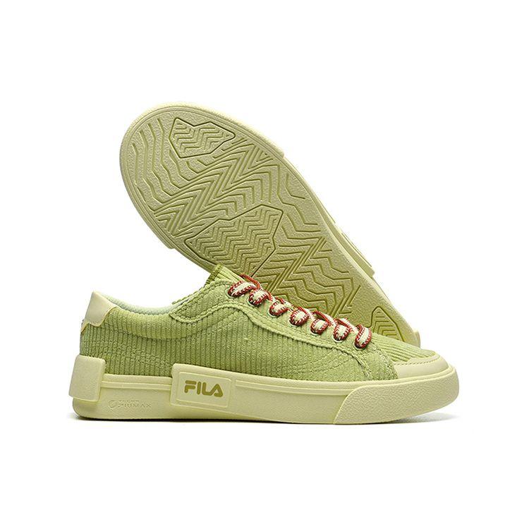 FILA Fusion Casual Fabric Synthetic Leather Comfortable Durable Low-Top Sneakers Women sneakers Light-Yellow T12W218204FPT