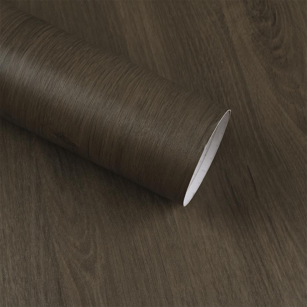 Brown Wood Grain Wallpaper Self Adhesive Peel and Stick Wood Vinyl Film Wall Sticker Paper For Countertops Wardrobe Renovation