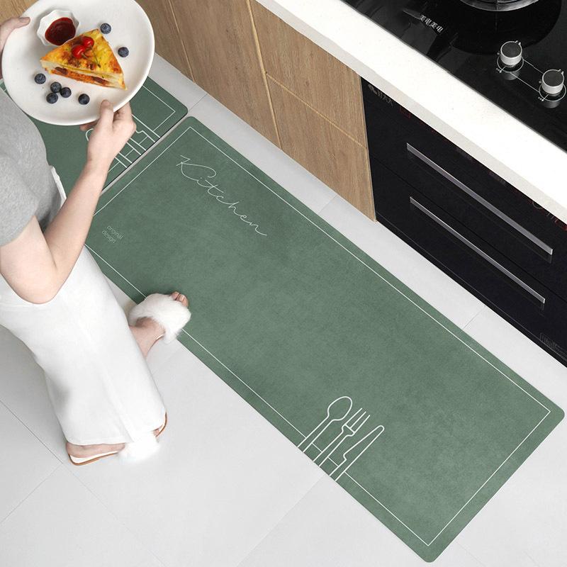 Nowoczesny Prosty Dywanik Kuchenny Absorbujący Dywanik z Ziemi Okrzemkowej Łatwy do Wyschnięcia Łatwy w Pielęgnacji Antypoślizgowy Dywanik Pod Stopy