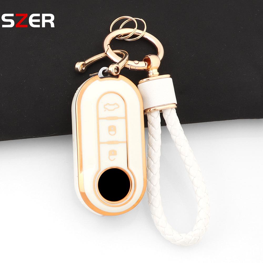 New Tpu Car Key Case Cover For Fiat 500 Ducato Panda 500L Punto Lancia Musa For Citroen Jumper For Peugeot Boxer Protected Fob