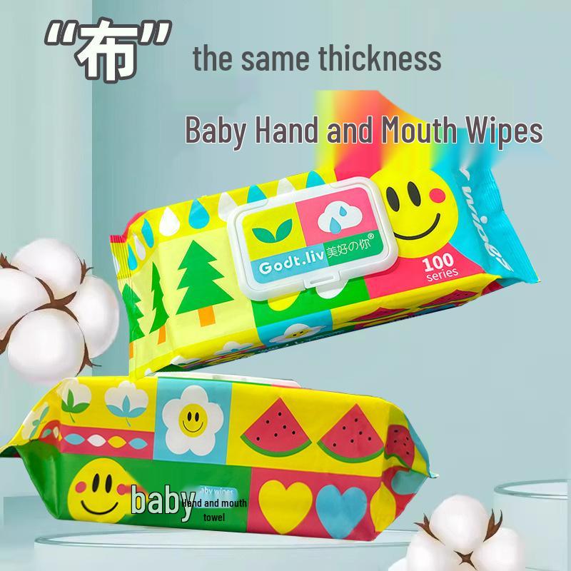 Baby Wipes - 80 Thickened Sheets for Infants & Toddlers. Ideal for Hands & Mouth, with Resealable Lid.