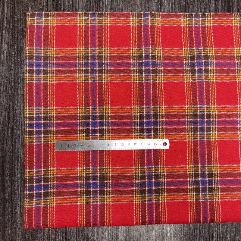 Spot Color-Woven Plaid Jacquard Fabric for Children's Autumn/Winter Brushed Polyester-Cotton Shirts