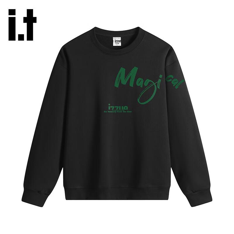 Izzue Unisex Tungviktig Sweatshirt med Bokstavstryck och Rund Hals