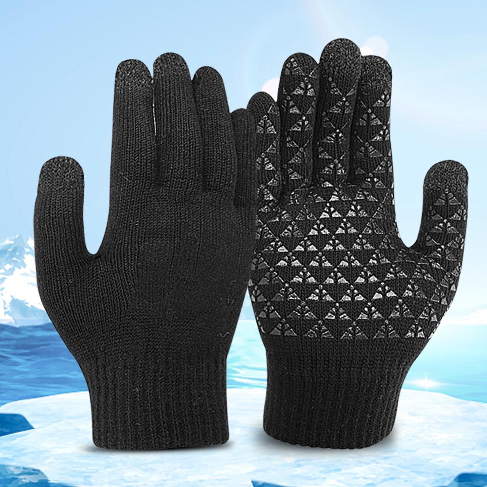 Touch Screen Knitted Gloves Winter Snowboard Gloves Hand Warmer USB Heated Gloves for Backpacking Mountaineering Riding Camping